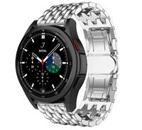 Strap-it Samsung Galaxy Watch 4 Classic stalen draak bandje (zilver)