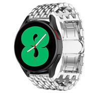 Strap-it Samsung Galaxy Watch 4 stalen draak bandje (zilver)
