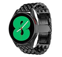 Strap-it Samsung Galaxy Watch 4 stalen draak bandje (zwart)