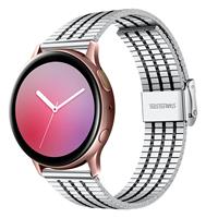 Strap-it Samsung Galaxy Watch Active roestvrij stalen band (zilver/zwart)