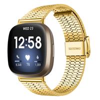 Strap-it Fitbit Sense roestvrij stalen band (goud)