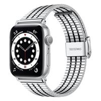 Strap-it Apple Watch roestvrij stalen band (zilver/zwart)