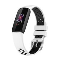 Strap-it Fitbit Luxe sport band (wit/zwart)