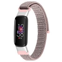 Strap-it Fitbit Luxe nylon bandje (roze)