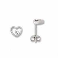 ONE ELEMENT Paar Ohrstecker »Ohrringe / Ohrstecker Herz aus 925 Silber Zirkonia«, Herz