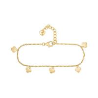 CAÏ Fußkette »925 Silber vergoldet Anhänger Clover / Kleeblatt«, Glänzend