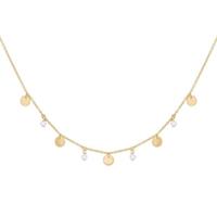 CAÏ Silberkette »925 Silber vergoldet Chalcedon Plättchen«, Collier