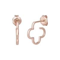 CAÏ Paar Creolen »925 Silber rosévergoldet Kleeblatt klein«, Steckcreolen