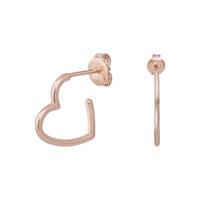 CAÏ Paar Creolen »925 Silber rosévergoldet Herz klein«, Steckcreolen