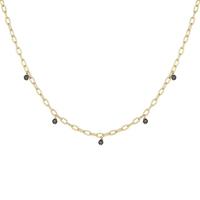 CAÏ Silberkette »925 Silber vergoldet Hämatit«, Collier