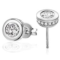 Goldmaid Paar Ohrstecker, 925 Sterling Silber 36 Zirkonia weiss