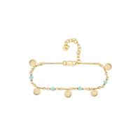 CAÏ Silberarmband »925 Silber vergoldet Amazonit Plättchen«, Glänzend