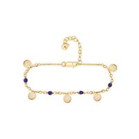 CAÏ Silberarmband »925 Silber vergoldet Lapislazuli Plättchen«, Glänzend
