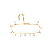 CAÏ Silberarmband »925 Silber vergoldet Chalcedon Plättchen«, Glänzend