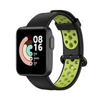 Strap-it Xiaomi Mi Watch Lite sport bandje (zwart/groen)