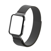 Strap-it Xiaomi Mi Watch Lite Milanese band (zwart)