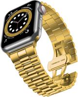 Strap-it Apple Watch Presidential stalen band (goud)