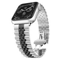Strap-it Apple Watch Jubilee stalen band (zilver/zwart)