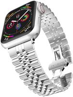 Strap-it Apple Watch Jubilee stalen band (zilver)