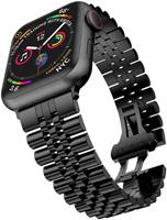 Strap-it Apple Watch Jubilee stalen band (zwart)