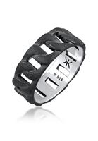 KUZZOI Heren Statement Massief Trend Cool geoxideerd in 925 Sterling Zilver