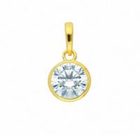 Adelia´s Kettenanhänger "333 Gold Anhänger mit Zirkonia Ø 9,5 mm", 333 Gold Goldschmuck für Damen