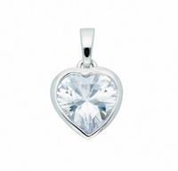 Adelia´s Anhänger Set »925 Silber Anhänger Herz mit Zirkonia«, 925 Sterling Silber Silberschmuck für Damen