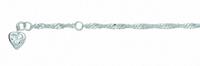 Adelia´s Fußkette »925 Silber Singapur Fußkettchen mit Zirkonia 25 cm«, 925 Sterling Silber Singapur Kette Silberschmuck für Damen