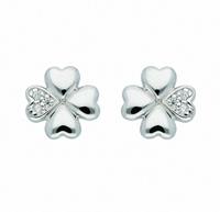 Adelia´s Paar Ohrhänger »925 Silber Ohrringe / Ohrstecker Kleeblatt mit Zirkonia«, Silberschmuck für Damen