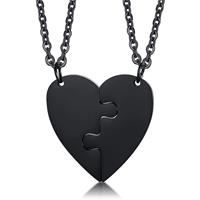 LGT JWLS Vriendschapsketting BFF Hartje LGT Jewels Edelstaal Zwart