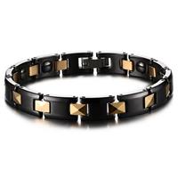 Mendes Keramische armband  Magnetisch Zwart Goudkleurig