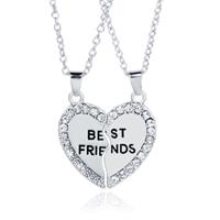 LGT JWLS BFF Ketting LGT Jewels Best Friends Hartje Kristallen Zilverkleurig