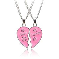 LGT JWLS BFF Ketting LGT Jewels Best Friends Hartje Zilverkleurig Roze