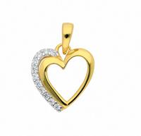 Adelia´s Kettenanhänger »333 Gold Anhänger Herz mit Zirkonia«, Goldschmuck für Damen
