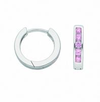 Adelia´s Paar Ohrhänger »925 Silber Ohrringe / Creolen mit Zirkonia Ø 14,3 mm«, 925 Sterling Silber Silberschmuck für Damen
