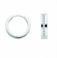 Adelia´s Paar Ohrhänger »333 Weißgold Ohrringe / Creolen mit Zirkonia«, 333 Gold Goldschmuck für Damen