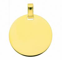 Adelia´s Kettenanhänger »333 Gold Gravurplatte Anhänger Ø 18 mm«, Goldschmuck für Damen