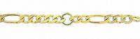 Adelia´s Fußkette »333 Gold Figaro Fußkettchen 25 cm«, 333 Gold Figarokette Goldschmuck für Damen