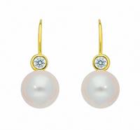 Adelia´s Paar Ohrhänger »333 Gold Boutons mit Zirkonia«, Goldschmuck für Damen