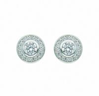 Adelia´s Paar Ohrhänger »925 Silber Ohrringe / Ohrstecker mit Zirkonia Ø 6,5 mm«, Silberschmuck für Damen