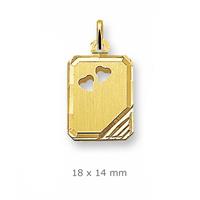 Quickjewels Huiscollectie Goud Gouden graveerplaatje met hartjes 4006036