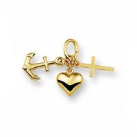 Quickjewels Huiscollectie Goud Gouden hanger geloof, hoop en liefde 4007408