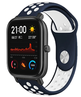 Strap-it Xiaomi Amazfit GTS sport band (blauw/wit)