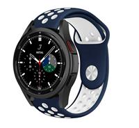 Strap-it Samsung Galaxy Watch 4 Classic sport band (blauw/wit)