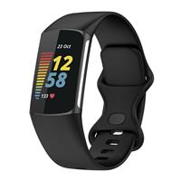 Strap-it Fitbit Charge 5 siliconen bandje (zwart)