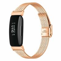 Strap-it Fitbit Inspire roestvrij stalen band (rosé goud)