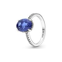 Pandora 190056C01 Ring Sparkling Statement Halo zilver-zirconia wit-blauw Maat 58