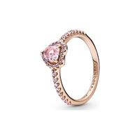 Pandora 188421C04 Ring Sparkling Elevated Heart zilver-zirconia-kristal rosekleurig-roze