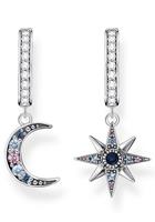 Thomas Sabo Paar Creolen »Royalty Stern & Mond, CR682-945-7, CR682-959-7«, mit Glas-Keramik Stein, Spinell (synth), Zirkonia (synth)