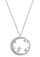 amor Ketting met hanger voor dames, 925 Sterling zilver, zirkonia synth. | Maan/sterren